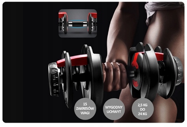 Регульовані гумовані гантелі Eiflex 1 x 24 кг