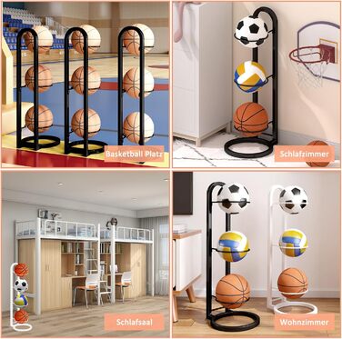 Стійка для зберігання м'ячів: баскетбольних, футбольних, волейбольних (5-ярусна, біла)