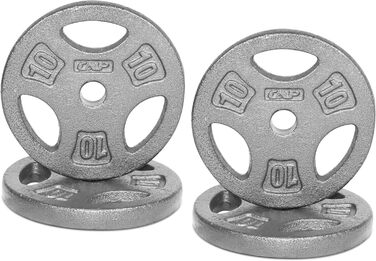 Диски для штанги CAP Barbell 2,5 см, 4,5 кг, набір 4 шт, сірі, зі зручним хватом