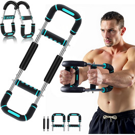 Тренування рук Twister з 6 рівнями (30-50 кг/30-150 lbs), портативний тренажер для грудних м'язів зі знімним дизайном - тренажер для грудей чоловіків для дому, офісу та подорожей, червоний 30-100 lbs, 4Spring (синій 40-100 lbs)