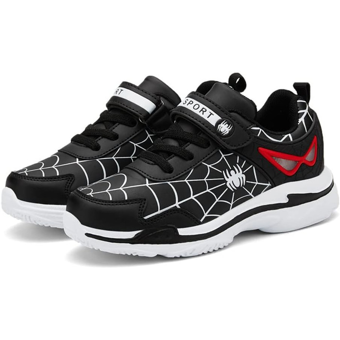 Дитячі кросівки Kinder Spinne: спортивні, для бігу та баскетболу, розмір 27-39 EU, чорний колір