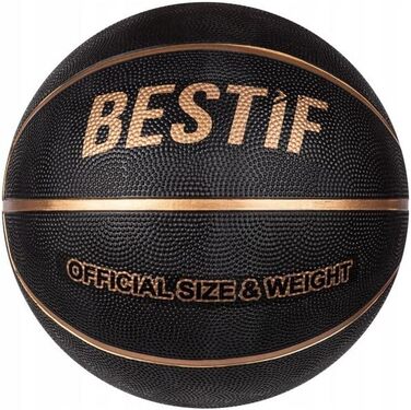 Баскетбольний м'яч BESTIF розмір 5/7 для дітей та дорослих. NBA, тренування, indoor/outdoor, чорний/золотий