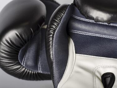 Боксерські рукавички Paffen Sport FIT для боксу, кікбоксингу, муай-тай та єдиноборств, чорно-білі, 14 унцій