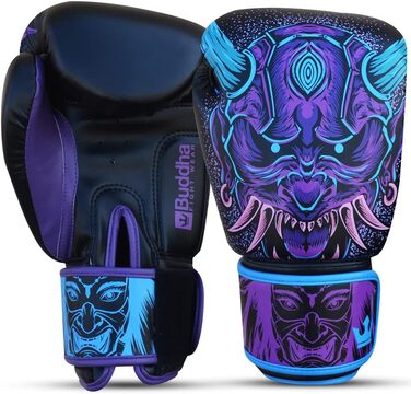 Боксерські рукавички BUDDHA FIGHT WEAR Fantasy Luzbel для Муай Тай та кікбоксингу, штучна шкіра, антимікробна підкладка, посилені шви, різні дизайни