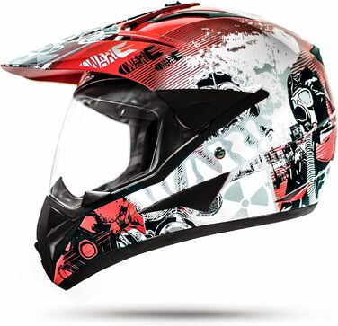 Мотошолом ATO-Moto 804 GS War Rot Cross з візором, ECE 22.05, XL (61 см)