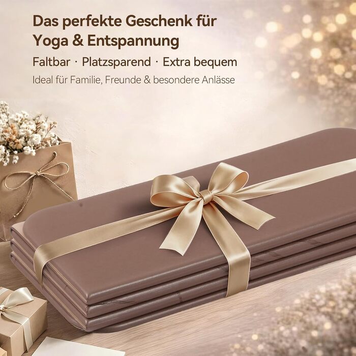Килимок для йоги FunLife XXL 190x66x10мм: Нековзкий, складаний, для йоги, пілатесу та фітнесу (Колір: Карамель-Абрикос)
