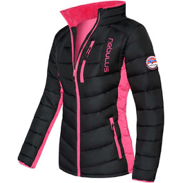 Жіноча куртка Nebulus GRAFFITY: тепла, практична та універсальна куртка для переходу та зими, чорно-рожевий колір