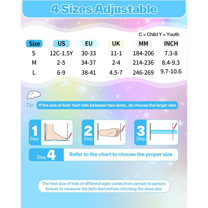 Дитячі ролики Inliner Sportneer, 30-41 розмір, комплект з 6 захисниками, LED, блакитний, для дівчаток та жінок