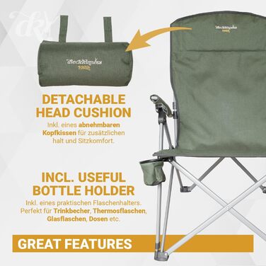 Дитячий складаний стілець Dieckkiners Ehlin для балкону, саду та тераси, сталевий каркас, зелений