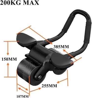 Ролик для пресу з автоматичним відскоком та підтримкою ліктів, чорний