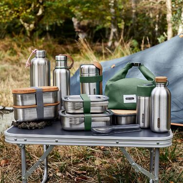Термос-пляшка BLACK+BLUM Explorer Olive 650 мл, термоізоляція 24 год холоду, 12 год тепла, 100% герметична, BPA Free, з паракордовою ручкою, міцна термопляшка для напоїв