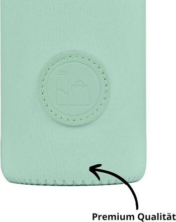 Дизайнерська скляна пляшка Botty Bag 550 мл з неопреною чохлом, герметична, для гарячих, холодних і газованих напоїв, м'ятна