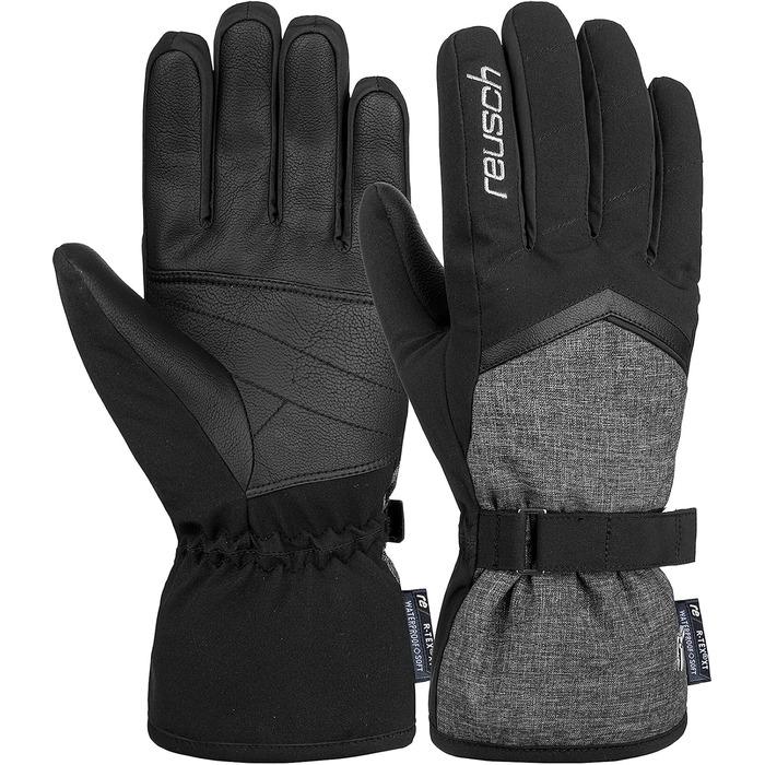 Жіночі рукавички Reusch Moni R-tex Xt, теплі, водонепроникні, дихаючі, чорні/сірі, розмір 8.5