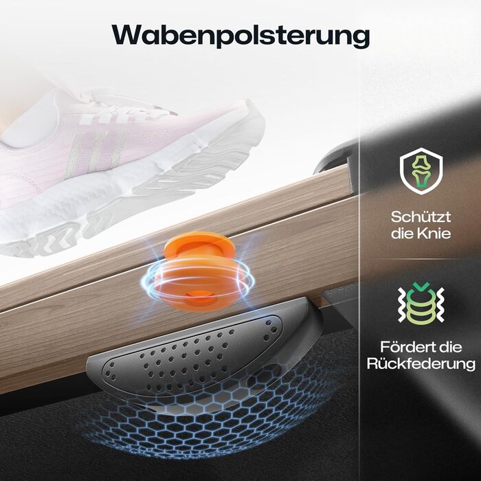 Бігова доріжка UREVO Holz Walking Pad з додатком SmartCoach, підлогова портативна доріжка під стіл, дерев'яний дизайн, швидкість 1–6 км/год, з пультом дистанційного керування, для дому та офісу