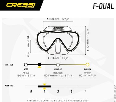 Набір для дайвінгу Cressi F-Dual + Supernova Dry: маска і сухий трубка, унісекс, чорний/червоний, універсальний розмір, для снорклінгу та дайвінгу