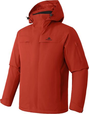 Чоловіча лижна куртка водонепроникна тепла дихаюча для сноуборду та зими з капюшоном Outdoor