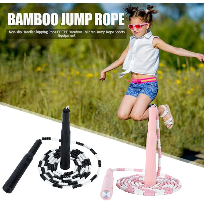 Скакалка Alomejor з м'яких намистин, регульована довжина, для дітей та дорослих, рожева, фітнес