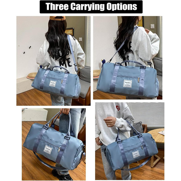 Спортивна сумка-рюкзак для подорожей, 29л, чорна: водонепроникна, з відділенням для взуття та мокрих речей