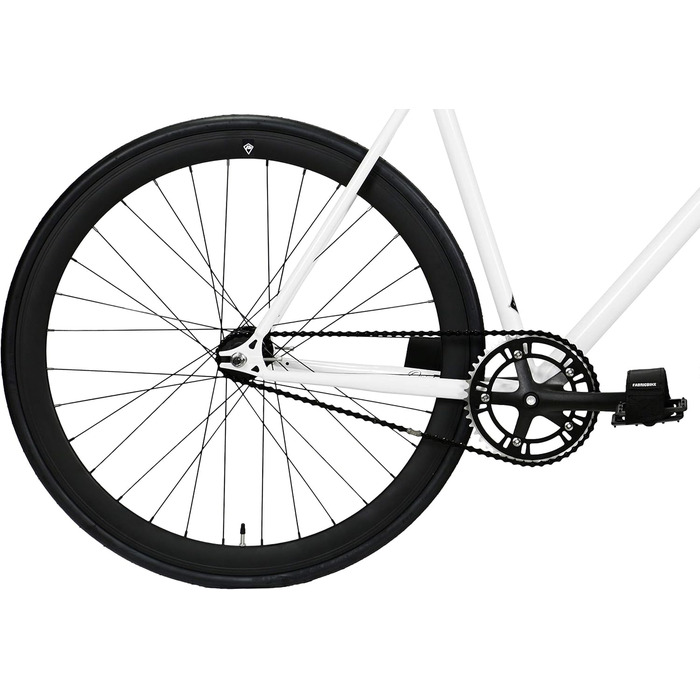 Велосипед FabricBike Original Pro Hi-Ten сталь, фікс, сингл-спід, міський, 8 кольорів, 3 розміри, 10,45 кг, Pro White & Matte Black, L-58 см