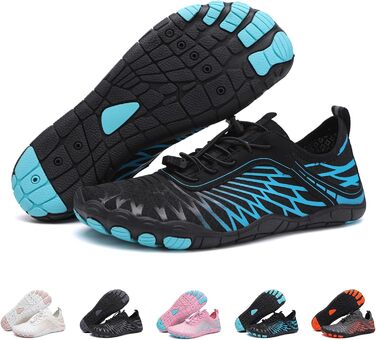 Босі кросівки для жінок та чоловіків: водяні, для ходьби, плавання, трейлраннінг, фітнес. Розміри 42 EU, чорний/синій.