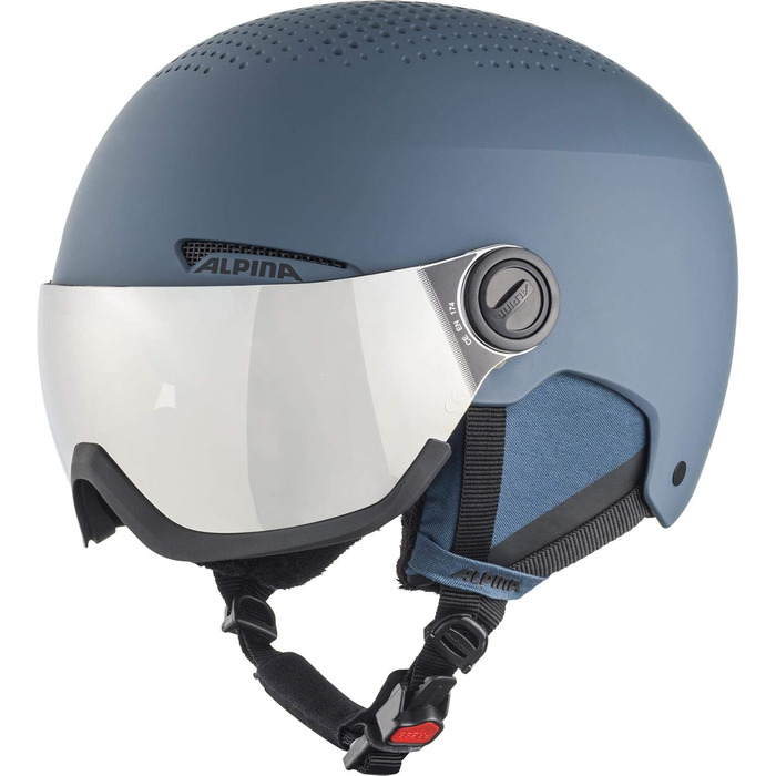 Лижний шолом ALPINA ARBER VISOR Q-LITE з контрастним візором, легкий, чорний матовий, для дорослих, 54-58 см