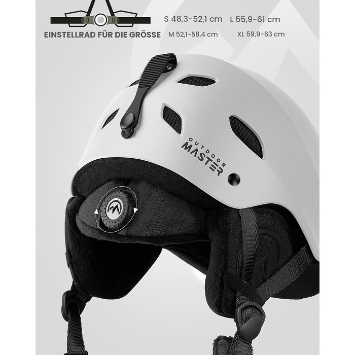 Комплект OutdoorMaster Kelvin: гірськолижний шолом та професійна маска для лиж і сноуборду, білий, розмір L