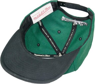 Кепка Mitchell & Ness 2 Tone Box Logo Snapback з плоским козирком, темно-зелений/чорний, універсальний розмір