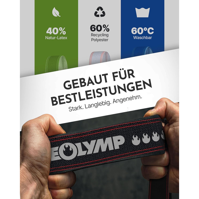 Стрічка для гімнастики NEOLYMP: екологічна, міцна, регульована – фітнес-стрічка, Powerband