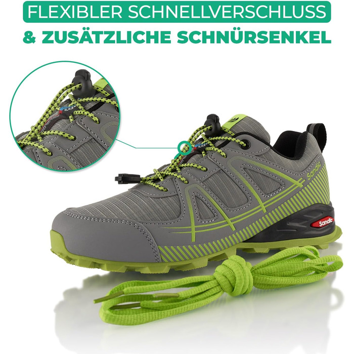 Черевики для хайкінгу та трекінгу Damen Herren: дихаючі, для жінок та чоловіків, турецький колір (42 EU, сірий, зелений)