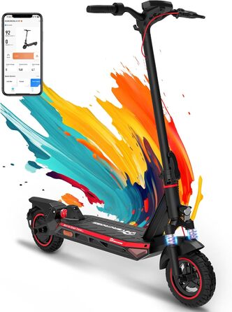 Електросамокат EVERCROSS A1 з допуском до дороги, 10'' складаний, вакуумні позашляхові шини, акумулятор 15,3Ah, запас ходу 55-70 км, двигун 500W, для дорослих, з додатком і LED-дисплеєм