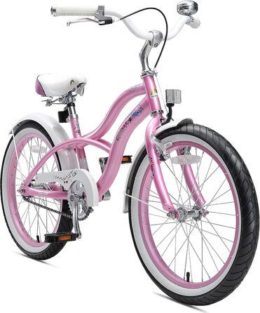 Дитяче велосипед BIKESTAR 20/24 дюйми для хлопчиків та дівчаток від 6 років | Велосипед круїзер | Рожевий