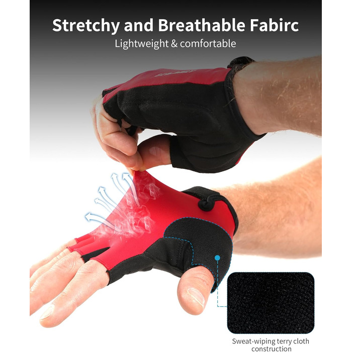 Велосипедні рукавички напівпальці для чоловіків та жінок, літні короткі велорукавички з підкладкою, дихаючі рукавички для велоспорту для гірського велосипеда та шосе, чорні, розмір L