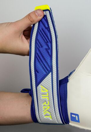 Воротарські рукавички Reusch Attrakt для дорослих, зовнішній шов, міцне покриття, універсальні для всіх типів полів, сині/сірі, розмір 9