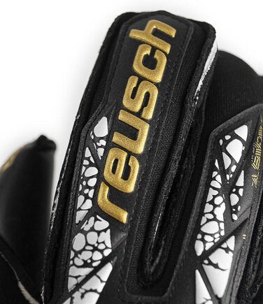 Воротарські рукавички Reusch Attrakt Gold X Evolution Cut з підтримкою пальців, унісекс, розмір 9.5, чорні-золоті-білі
