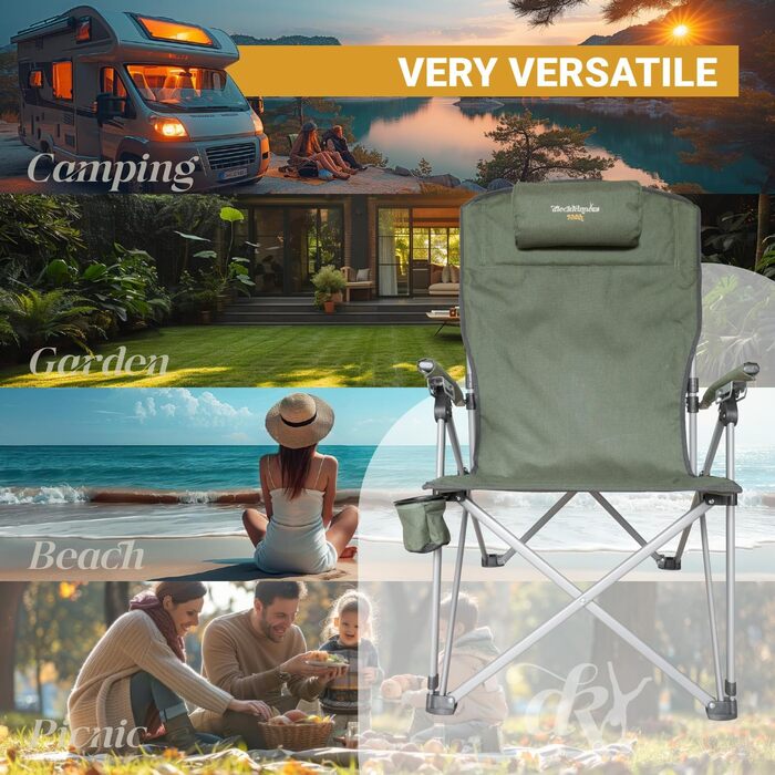 Дитячий складаний стілець Dieckkiners Ehlin для балкону, саду та тераси, сталевий каркас, зелений