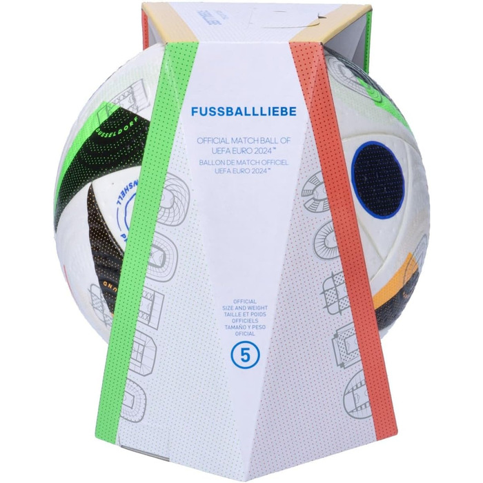 Футбольний м'яч Adidas Euro24 Pro, розмір 5, біло-чорний
