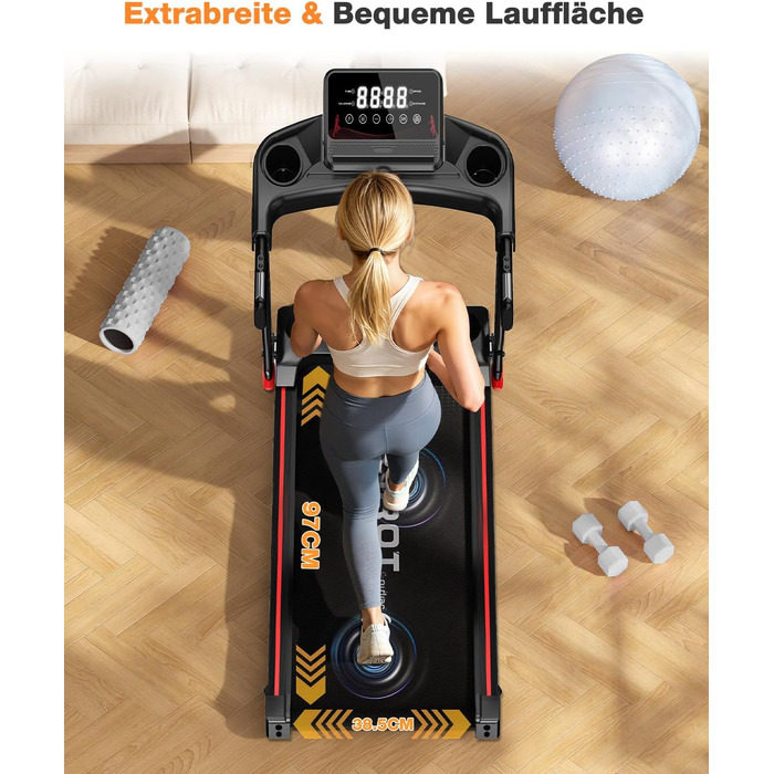 Бігова доріжка Dskeuzeew складана з регулюванням нахилу - Walking Pad для дому, 1-12 км/год, електрична, чорна
