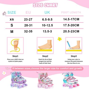 Ролики дитячі та жіночі, світлодіодні, 4 розміри, з сумкою для зберігання, для дівчаток та хлопчиків, початківців (M, Блідорожевий)