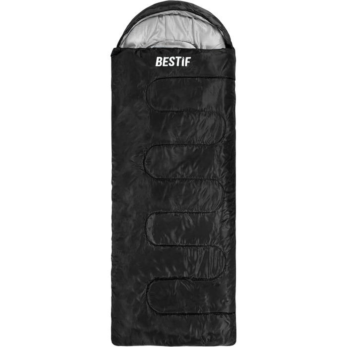 Сплячий мішок BESTIF для кемпінгу та відпочинку на природі: літній, водонепроникний, ультралегкий, компактний, 210x75 см, чорний