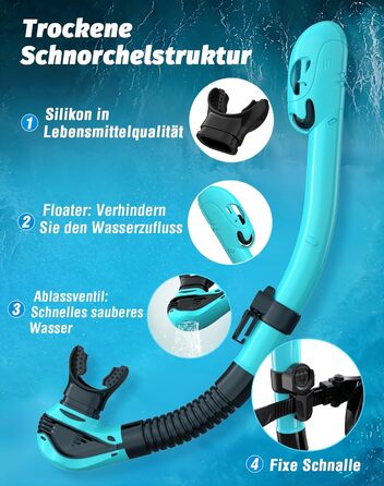 Набір для снорклінгу для дорослих: маска, трубка, регулятор. Зелений+Чорний