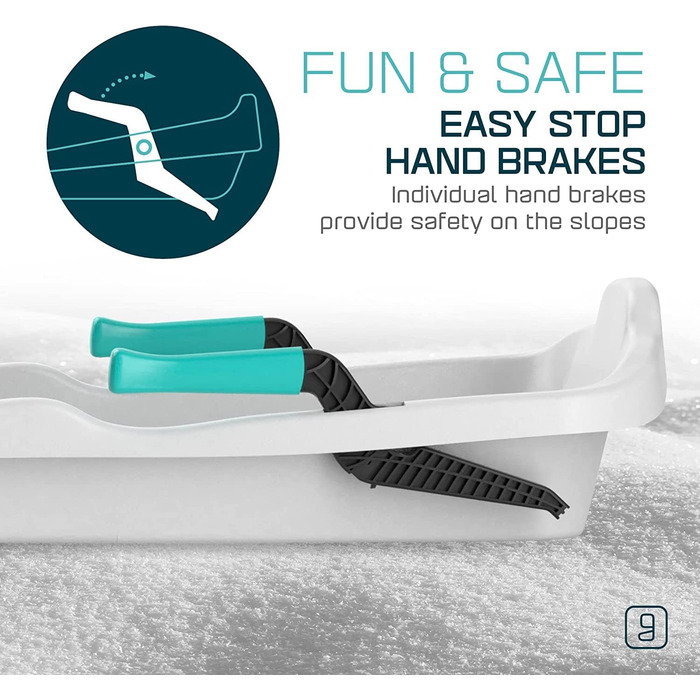 Дитячі санки Skipper з кермом, пластикові, з гальмами SoftGrip, для дітей від 3 років, білі