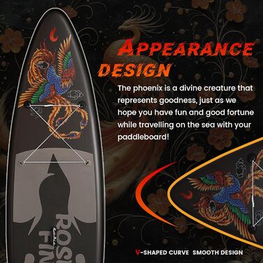 Надувний SUP-борд FEATH-R-LITE для дорослих: комплект з насосом, рюкзаком, лійкою та регульованим веслом (PHÖNIX-Grey)