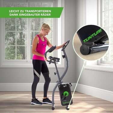Велотренажер складаний Tunturi Cardio Fit B25 X з спинкою, тримачем для планшета та LCD-екраном, чорний
