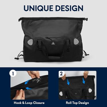 Водонепроникний рюкзак Dry Bag | Сумка-мішок для подорожей | Roll Top водонепроникний мішок для кемпінгу, мотоцикла, водних видів спорту, Blue (Чорний, 50L)