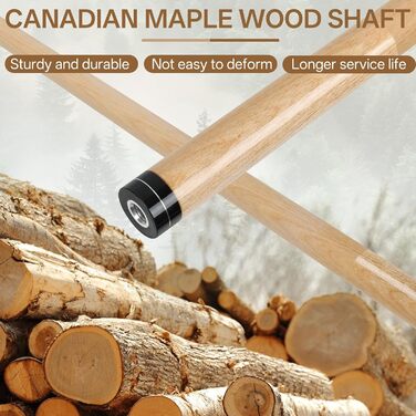 Більярдний кий Kmise Queue-Set 18-21oz з канадського акації, покращений хват, 4 кольори, з крейдою та рукавичкою