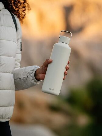 Пляшка для води EQUA Timeless, нержавіюча сталь, 1000 мл, BPA-free, герметична, довговічна, універсальна, біла, велика