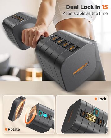 Набір гантелей Feierdun 2 шт. регульовані, 2/4/6/8/4.5 кг, для жінок, швидка зміна ваги, подвійний захист, для домашнього фітнесу, сірий A-Strength