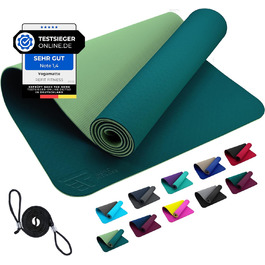 Килимок для йоги REFIT FITNESS Perfect-Fit 190 x 60 x 0,6 см з покриттям GeckoGrip & Sensi-Plus TPE. Безпечний, неслизький, з ручкою для перенесення. Підходить для фітнесу та гімнастики.