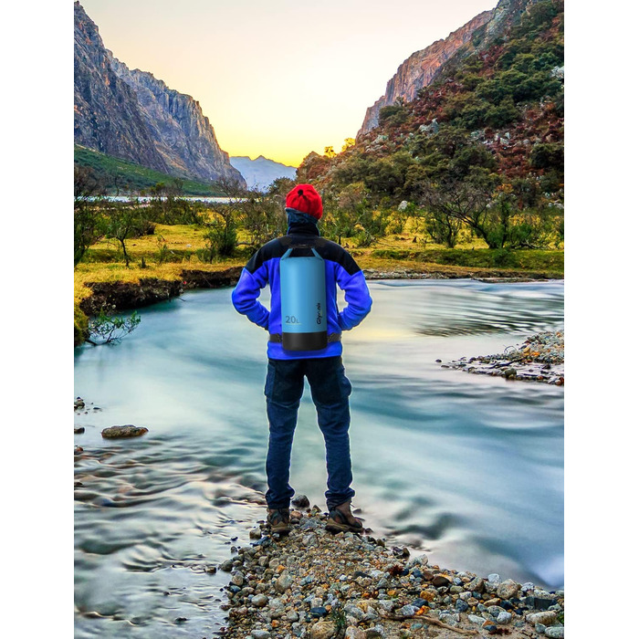 Водонепроникний мішок Glymnis Dry Bag 10L/20L: Сумка для водного спорту, пляжу, кемпінгу (Блакитний)