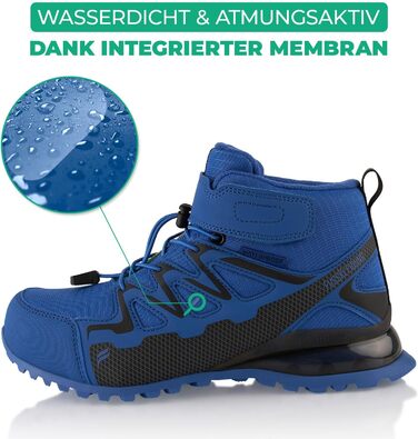 Зимові чоботи для жінок та чоловіків, водонепроникні, з утеплювачем, туристичні (39 EU, синій, чорний)